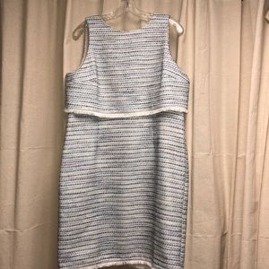 Blue and white tasseled Ann Taylor dress